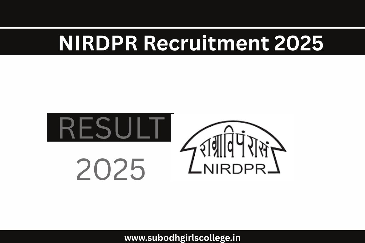Read more about the article NIRDPR Recruitment 2025 For 9 Senior Project Consultant, Research Associate @nirdpr.org.in