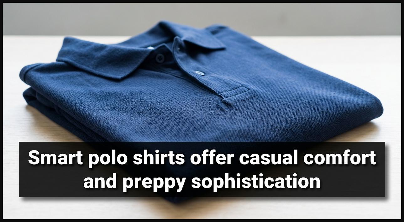 A neatly folded classic navy pique cotton polo shirt, highlighting its textured fabric and collar.